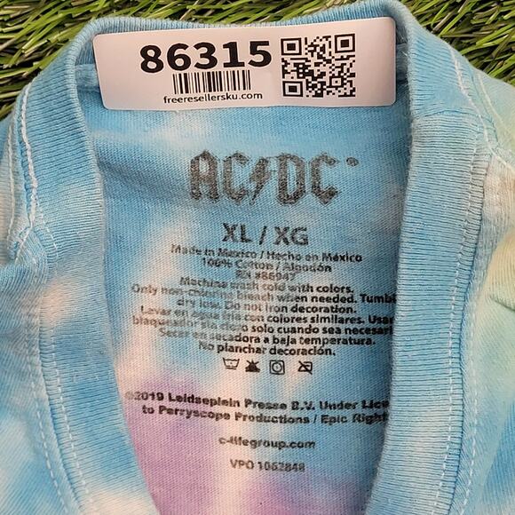 ACDC High-Voltage Crop-Top Shirt Womens XL 23x20 Swirl Tie-Dye - Picture 4 of 11